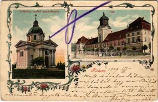 1907 Rohonc, Rechnitz; Szájbély család mauzóleuma, vár / Schloss, Mausoleum / castle, mausoleum. Art Nouveau, floral (kis szakadások / small tears)