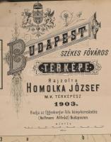 1903 Budapest székesfőváros térképe, rajzolta: Homolka József, kiadja: Eggenberger-féle könyvkereske...