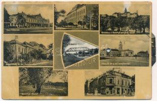 2 db RÉGI képeslap: Mezőtúr mechanikus forgatható lap, Nyíregyháza leporellolap / 2 pre-1945 postcar...