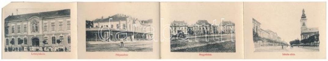 2 db RÉGI képeslap: Mezőtúr mechanikus forgatható lap, Nyíregyháza leporellolap / 2 pre-1945 postcar...