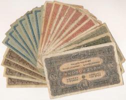 1920. 1K-20K (18db) + 1923. 100K nyomdahely jelölés nélkül (4db) T:III-IV