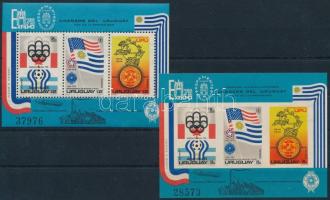 Uruguay; 1975 Bélyegkiállítások: "EXFILMO 75" és "ESPAMER 75", Montevideo fogazott-vágott blokkpár Mi 28