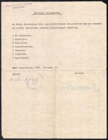 1967 Átvételi elismervény, Apáti Abkarovics Béla (1888-1957) emlékkiállítás, Ferenczy Károly Múzeum bélyegzővel, hajtásnyommal