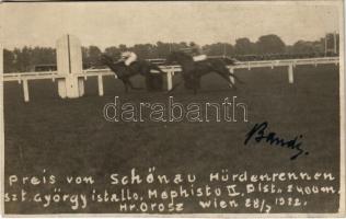 1922 Preis von Schönau Hürdenrennen / Austrian horse race. photo (cut)