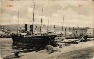 Fiume, Rijeka; Molo / port, steamships (EK)