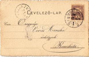 1900 Art Nouveau lady art postcard. Szénásy és Reimann