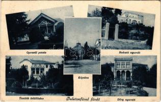 1930 Balatonfüred, Opravill pensio, Rodostó nyaraló, Kápolna, Tanítók üdülőháza, Dőry nyaraló, villa (EK)