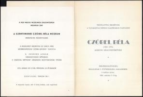 cca 1960-90 Czóbel Béla kiállítási katalógusok, meghívók, újságcikk, össz. 6 db, részben foltos