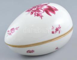Herendi virágmintás tojás kézzel festett jelzett jubileumi jelzés minimális kopással 17cm