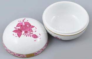 Herendi Apponyi mintás bonbonnierre Kézzel festett, jelzett, hibátlan, de a fedő nem illeszkedik d: ...