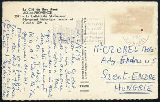 1959 Czóbel Béla festőművésznek küldött francia nyelvű képeslap Michel aláírással (Michel Kellermann?).