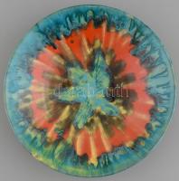 Retro mázas kerámia tál d: 27cm