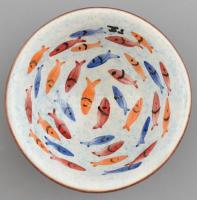 Halas kerámia tálka kézzel festett jelzés nélkül 12cm