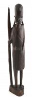 Afrikai harcos figura, faragott fa, m:27cm