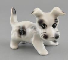 Porcelán kutya figura kézzel festett jelzés nélkül hibátlan 14cm
