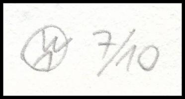 Wahorn András (1953-): Jutka táncol. Computer print, dombornyomás, merített papír, jelzett, számozot...