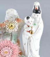 Kínai porcelán asztali dísz, világít, zenél, működik, jelzés nélkül, sérült, m:52cm