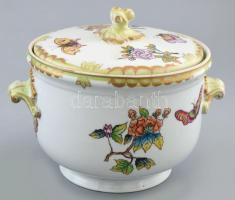 Herendi keksztartó, hausmahler festett (nem gyári) jelzett benyomott Herend, kopásnyomokkal, m:18cm