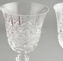 Bohémia 6 db borospohár, dúsan csiszolt ólomkristály, etikettel jelzett, hibátlan, original dobozban...