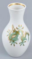 Schaubach Kunst kínai sárkány mintás porcelán váza, kézzel festett, jelzett, minimális kopással. m: 14 cm