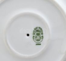 Zsolnay Pompadour mintás porcelán gyertyatartó. Kézzel festett, jelzett, kopott. m: 14 cm