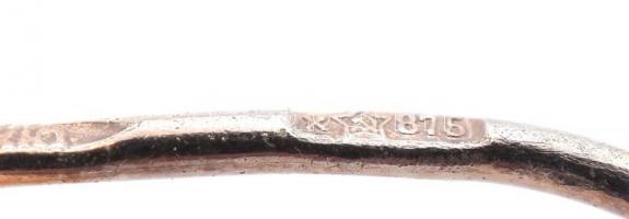 Ezüst (Ag) fülbevalópár, üveggel ékítve, jelzett, bruttó: 2g