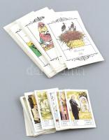 Régi cigánykártyák, jóskártyák modern reprintje, 2 pakli (42+34 lap), 13,5x8 cm és 7,5x4,5 cm