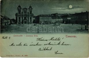 ~1898 (Vorläufer)Temesvár, Timisoara; Losonczy tér este / square at night (Rb)