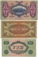 1930. 100P + 1936. 10P + 1944. 10P (2x) + 1946. 10.000P fejjel lefelé ragasztott bélyeggel + 1946. 1...