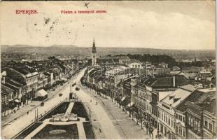 1913 Eperjes, Presov; Fő utca a toronyról nézve. Divald Károly fia / main street