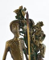 Don Qiuojote szobor, bronz, kő talapzaton, Tonny jelzéssel az oldalán, m: 26 cm