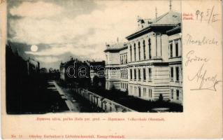 1899 (Vorläufer) Eszék, Essegg, Osijek; Jägerova ulica, oucka skola gor. grad / Jägergasse, Volksschule Oberstadt / street, school (EK)