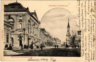 1904 Losonc, Lucenec; Városház, Kubinyi tér, Hochfelder D. üzlete. Róth kiadása / town hall, square, shop