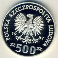 Lengyelország 1987. 500Zl Ag "Olimpia-jégkorong" T:PP Csak 15.000db!