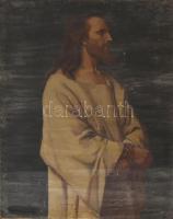 Stéhlik Lajos (1907-1997): Jézus. Olaj, vászon, jelzett. Feltekerve. Kissé sérült. 73x62 cm