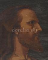 Stéhlik Lajos (1907-1997): Jézus. Olaj, vászon, jelzett. Feltekerve. Kissé sérült. 73x62 cm