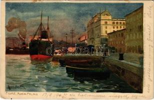 1903 Fiume, Rijeka; Adria Palais / palace. Künstlerpostkarte No. 1775. von Ottmar Zieher litho s: Raoul Frank