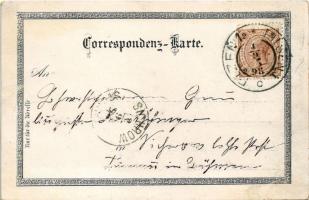 1898 (Vorläufer) Plzen, Pilsen; K. K. Postamt, Ringplatz, Turnhalle, Kopecky Promenade, Isr. Tempel ...