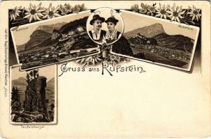 Kufstein, Teufelskanzel, folklore. Carl Otto Hayd No. 132. Art Nouveau, floral, litho (worn corners)