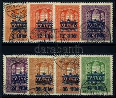 1934 Váltó illeték bélyegek "VÁLTÓ" felülnyomással 8 db, 5 klf
