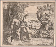 HB 1615 jelzéssel: Jelenet puttókkal. Rézkarc (régi metszet után), papír. Lap széle kissé sérült. 15...