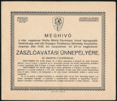 1935 Meghívó az országos Frontharcos Szövetség kisújszállási csoportja zászlóavatási ünnepélyére postán elküldve és emiatt hajtva, jó állapotban