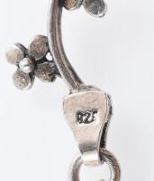 Ezüst (Ag) virágos karlánc, kövekkel ékítve, jelzett, h:20cm, bruttó:9,1g