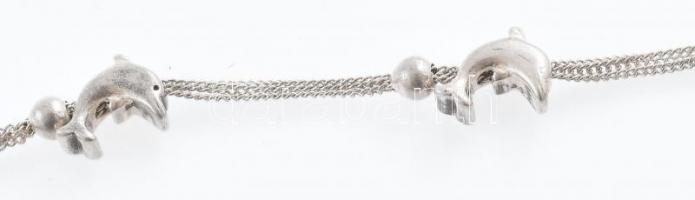 Ezüst (Ag) delfines karlánc, jelzett, h:18cm, nettó:6,3