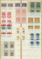 1920-1965 Okmánybélyeg kiadások klf kettes és négyes összefüggésekben 36 db bélyeg