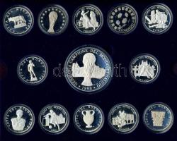 Olaszország 1990. "Labdarúgó VB" Ag emlékérem sorozat szettben, benne 22x 23,33g Ag + 1x 129,3g Ag + 2x fém zseton (össz. 642,5g Ag) T:PP Eredeti díszdobozban, tanúsítvánnyal!