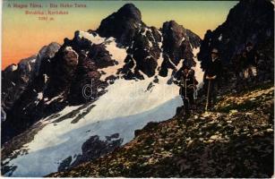 1916 Tátra, Magas-Tátra, Vysoké Tatry; Rovátka, turisták, hegymászók / Kerbchen / Prielom / mountain peak, hikers, tourists (EK)