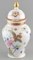 Herendi Shanghai (SH) mintás porcelán fedeles váza. Kézzel festett, jelzett, korának megfelelő kopásokkal. . m: 35 cm
