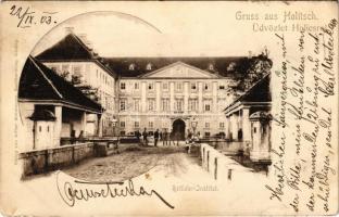 1903 Holics, Holitsch, Holic; Reitlehr-Institut / Lovaglótanár-képző intézet, lovagló iskola. Kiadja Arthur Weinberger / K.u.K. Austro-Hungarian military school for riding instructors (EB)