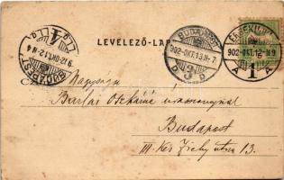 1902 Érsekújvár, Nové Zámky; M. kir. honvéd huszárlaktanya, huszárok. Conlegner J. és Fia kiadása / ...